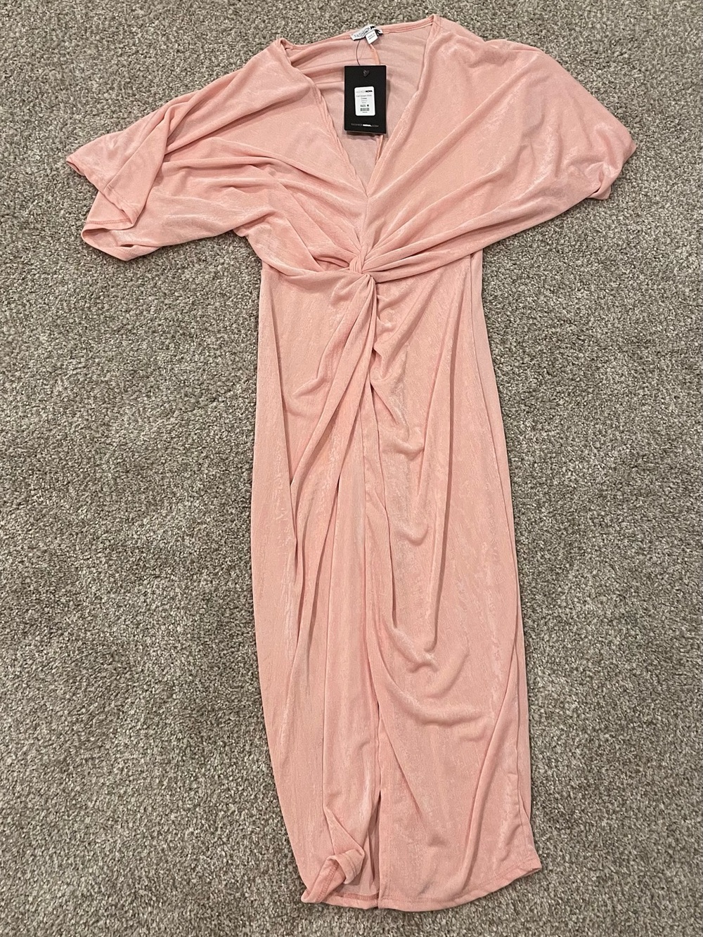 Fashion Nova Dusty Rose Twist-Front Maxi Dress